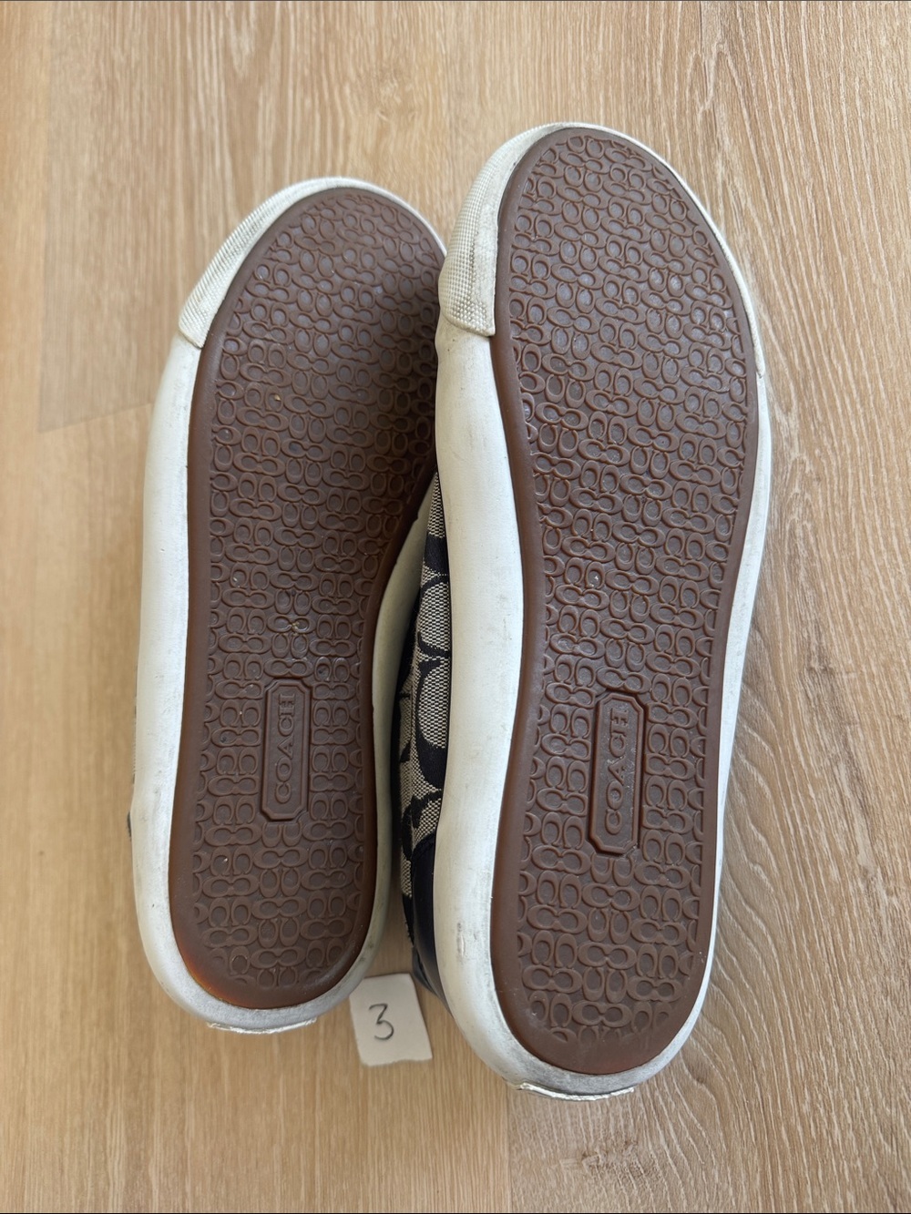 Coach Black and Cream Signature Canvas Sneakers - Picture 5 of 7